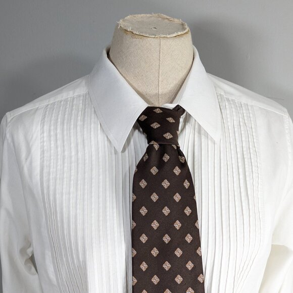Christian Dior Monsieur Polyester Neck tie chocolate brown mens suit accessory - Picture 8 of 9